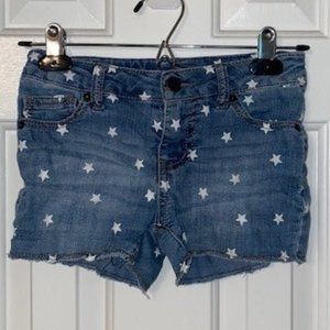 Star print Denim cut-offs